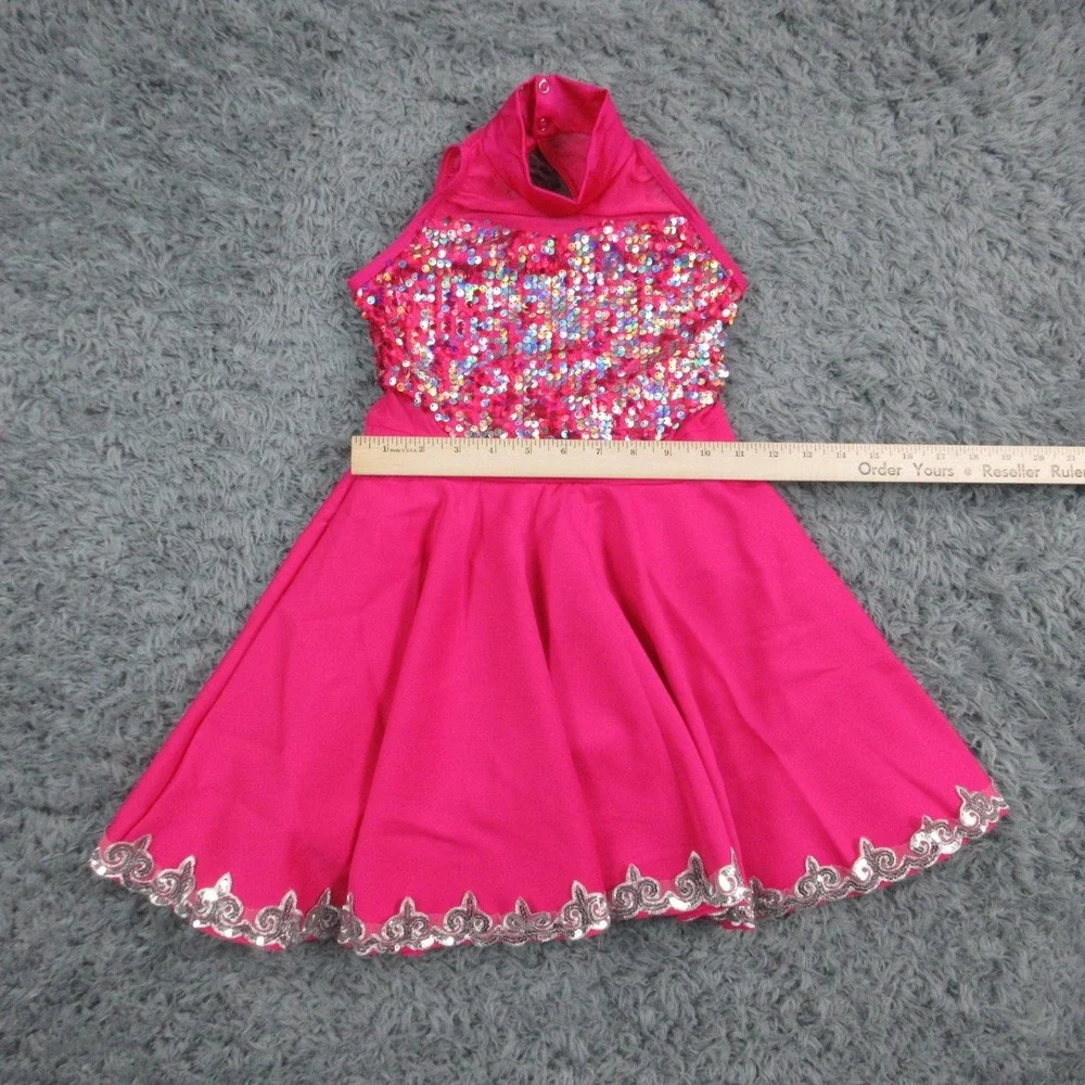 Weissman Dress 10/12 Girls Night Out Sequin Halter Skater Dance Costume NWOT